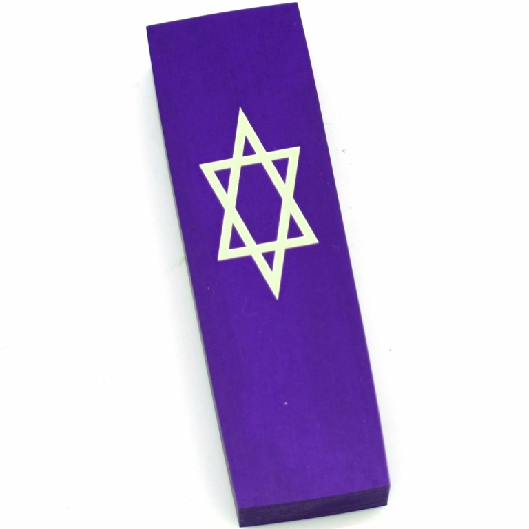 Aluminum Star of David Car Mezuzah in Purple