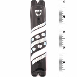 Black,_White,_and_Silver_Stripes_and_Polka_Dots_Glass_Mezuzah_-_222511_-_C