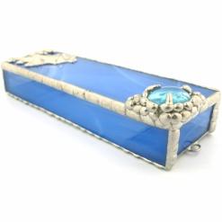 Blue-Marbled-Glass-and-Metal-Embellished-Mezuzah-case-141207-1