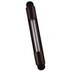 Brown Wooden Mezuzah With Glass Display - Large