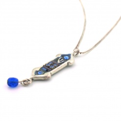 Enamel-and-Jewels-Blue-Mezuzah-Pendant-with-Chain-472001-1