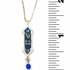 Enamel-and-Jewels-Blue-Mezuzah-Pendant-with-Chain-472001-3