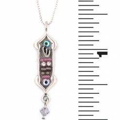 Enamel-and-Jewels-Lavender-Mezuzah-Pendant-with-Chain-472002-3