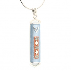 Enameled-Blue-Mezuzah-Necklace-Pendant-with-Crystals-241965L-1