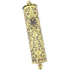 Esther's Scroll Mezuzah Case in Brass