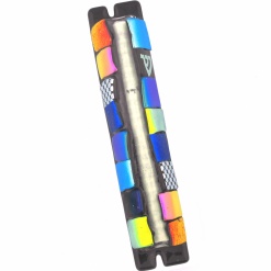 Glass Squares Mezuzah with Polka Dot Accent