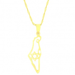 Gold-Tone-Israel-Outline-Necklace-821030-1