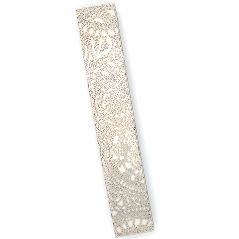 Metal Lace Ornamented Extra Large Mezuzah
