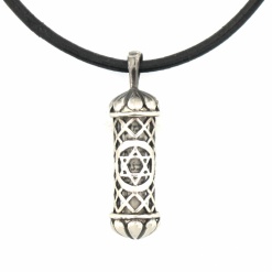 Sterling-Silver-Filgree-Jewish-Star-Mezuzah-Necklace-Pendant-022952-L18-1