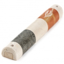 Striped-Marble-Mezuzah-Small-Orange-and-Grey-574616S-1