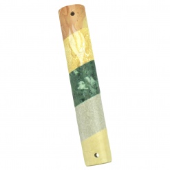 Striped Marble Mezuzah in Natural Colors - Large
