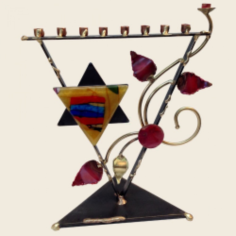 Triangular Tree of Life menorah