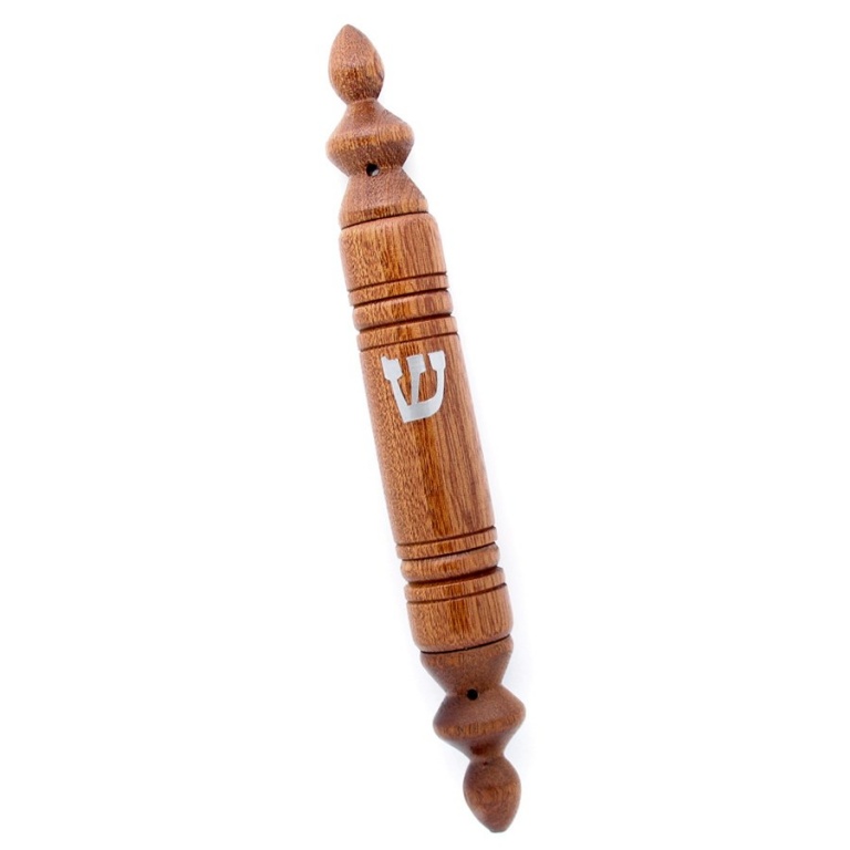 Walnut Wooden Mezuzah - Small Made in Israel